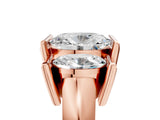 Rose gold Three Stone Oval Cut Cut Channel Set Diamond Ring_8