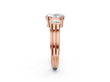 Rose gold Three-Stone Oval Cut Cut Classic Band Prong Setting Ring_9