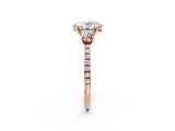 Rose gold Three-Stone Oval Cut Cut Diamond Pavé Band with Prong Setting_17