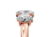 Rose gold Three-Stone Oval Cut Cut Diamond Ring with Channel Set Band and Four-Prong Setting_36