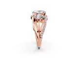 Rose gold Three-Stone Oval Cut Cut Diamond Split Shank Prong Set Ring_5