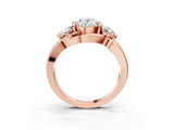 Rose gold Three-Stone Oval Cut Cut Diamond Split Shank Prong Set Ring_6