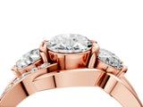 Rose gold Three-Stone Oval Cut Cut Diamond Split Shank Prong Set Ring_7