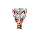 Rose gold Three-Stone Oval Cut Cut Milgrain Band Prong Setting Ring_14