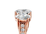 Rose gold Three-Stone Oval Cut Cut Milgrain Pavé Engagement Ring_12
