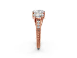 Rose gold Three-Stone Oval Cut Cut Milgrain Pavé Engagement Ring_21