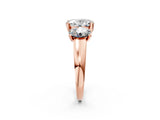 Rose gold Three-Stone Oval Cut Cut Solitaire Ring with Classic Prong Setting_5
