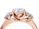 Rose gold Three-Stone Oval Cut Cut Solitaire Ring with Classic Prong Setting_7