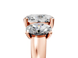 Rose gold Three-Stone Oval Cut Cut Solitaire Ring with Classic Prong Setting_8