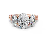 Rose gold Three-Stone Oval Cut Diamond Braided Band Ring with Four-Prong Setting_37