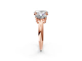 Rose gold Three-Stone Oval Cut Diamond Engagement Ring with Prong Setting on a White Gold Band_28