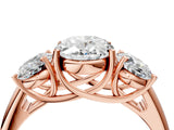 Rose gold Three-Stone Oval Cut Diamond Engagement Ring with Prong Setting_7