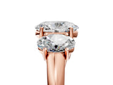 Rose gold Three-Stone Oval Cut Diamond Engagement Ring with Prong Setting_8