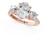 Rose gold Three-Stone Oval Cut Diamond Pavé Band with Four-Prong Setting_37