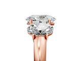 Rose gold Three-Stone Oval Cut Diamond Ring with Channel-Set Band and Four-Prong Setting_54