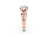 Rose gold Three-Stone Oval Cut Diamond Ring with Channel-Set Band and Four-Prong Setting_54