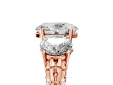 Rose gold Three-Stone Oval Cut Diamond Ring with Channel-Set Band and Prong Setting_11
