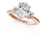 Rose gold Three-Stone Oval Cut Diamond Solitaire with Prong Setting and Classic Band_51