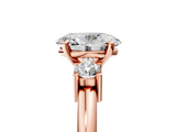 Rose gold Three-Stone Oval Cut Diamond Solitaire with Prong Setting and Classic Band_55
