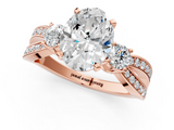 Rose gold Three-Stone Oval Cut Diamond Twist Band with Prong Setting_44