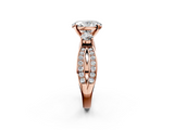 Rose gold Three-Stone Oval Cut Diamond Twist Band with Prong Setting_45
