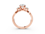 Rose gold Three-Stone Oval Cut Diamond Twist Band with Prong Setting_46