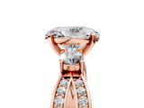 Rose gold Three-Stone Oval Cut Diamond Twist Band with Prong Setting_48