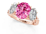 Rose gold Three-Stone Oval Cut Pink Sapphire Braided Band Ring with Four-Prong Setting_37