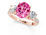 Rose gold Three-Stone Oval Cut Pink Sapphire Pavé Band with Four-Prong Setting_25