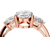 Rose gold Three-Stone Oval Cut Solitaire Ring with Prong Setting_7