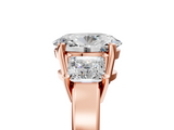 Rose gold Three-Stone Oval Cut Solitaire Ring with Prong Setting_8