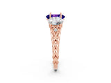 Rose gold Three-Stone Oval Cut Tanzanite Braided Band Ring with Four-Prong Setting_14