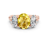 Rose gold Three-Stone Oval Cut Yellow Sapphire Braided Band Ring with Four-Prong Setting_36