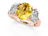 Rose gold Three-Stone Oval Cut Yellow Sapphire Braided Band Ring with Four-Prong Setting_37