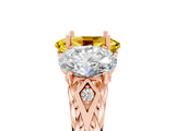 Rose gold Three-Stone Oval Cut Yellow Sapphire Braided Band Ring with Four-Prong Setting_41