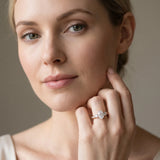 Rose gold Three-Stone Oval Diamond Channel Set Engagement Ring with Prong Setting_4