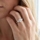 Rose gold Three-Stone Oval Diamond Channel Set Engagement Ring with Prong Setting_5