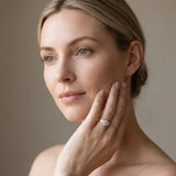 Rose gold Three-Stone Oval Diamond Ring with Channel Band and Prong Setting_7