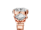 Rose gold Three-Stone Oval and Princess Cut Diamond Ring with Channel Band and Four-Prong Setting_21