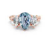 Rose gold Three-Stone Pear Cut Aquamarine Braided Band Ring with Four-Prong Setting_12
