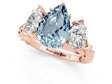 Rose gold Three-Stone Pear Cut Aquamarine Braided Band Ring with Four-Prong Setting_13
