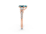 Rose gold Three-Stone Pear Cut Blue Topaz Pavé Band with Four-Prong Setting_2