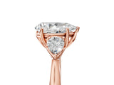 Rose gold Three-Stone Pear Cut Brilliant Diamond Solitaire Ring with Tapered Band and Four-Prong Setting_8