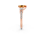 Rose gold Three-Stone Pear Cut Citrine Pavé Band with Four-Prong Setting_2