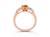 Rose gold Three-Stone Pear Cut Citrine Ring with Pear Side Stones and Four-Prong Setting_3