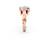 Rose gold Three Stone Pear Cut Cut Channel Set Diamond Ring_5