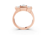 Rose gold Three Stone Pear Cut Cut Channel Set Diamond Ring_6