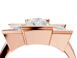 Rose gold Three Stone Pear Cut Cut Channel Set Diamond Ring_7