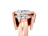 Rose gold Three Stone Pear Cut Cut Channel Set Diamond Ring_8