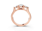 Rose gold Three-Stone Pear Cut Cut Classic Band Prong Setting Ring_10